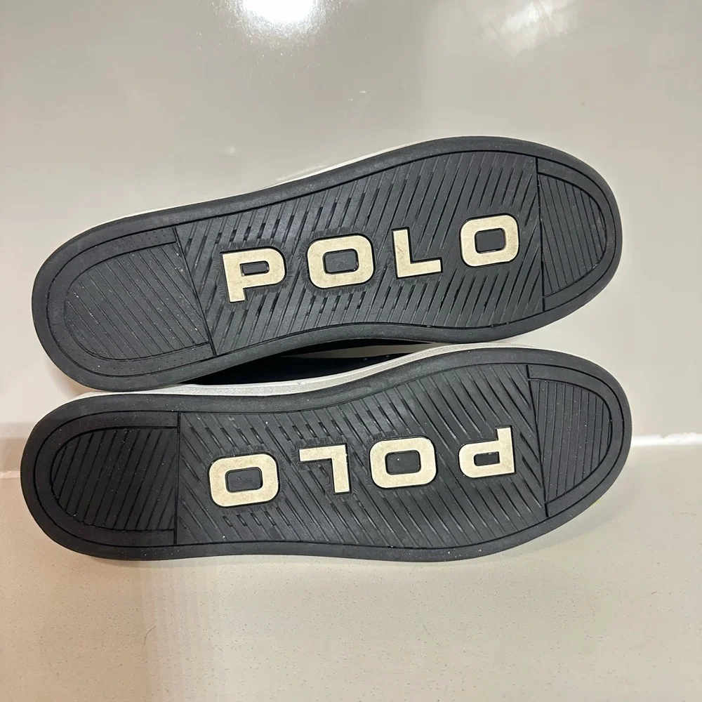 Polo by Ralph Lauren Men's Black Leather Sneakers